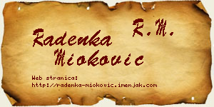 Radenka Mioković vizit kartica